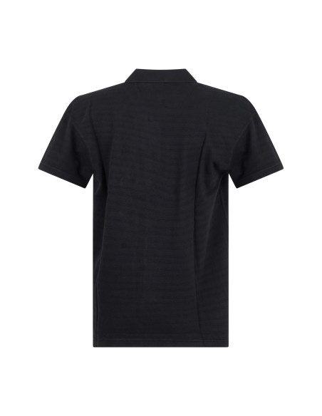 Obey - Polo nera BOLD maniche corte con lavorazione jacquard per uomo |