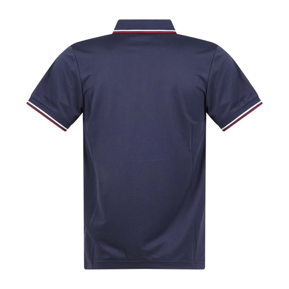 Save The Duck - Polo blu manica corta Hari in piquet con profilo in contrasto