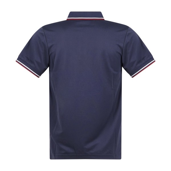 Save The Duck - Polo blu manica corta Hari in piquet con profilo in contrasto