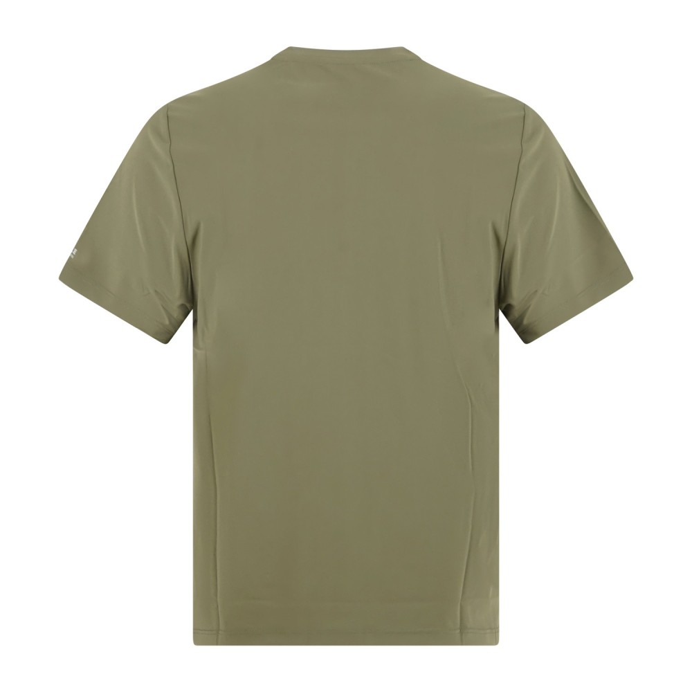 People of Shibuya - T-shirt verde manica corta in tessuto tecnico con stampa