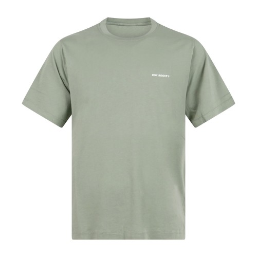 Roy Roger's - T-shirt verde manica corta con stampa logo sul petto in supima