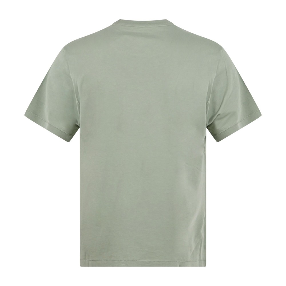 Roy Roger's - T-shirt verde manica corta con stampa logo sul petto in supima