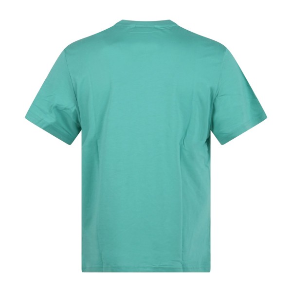 Emporio Armani - T-shirt verde manica corta con patch logo sul petto per uomo |