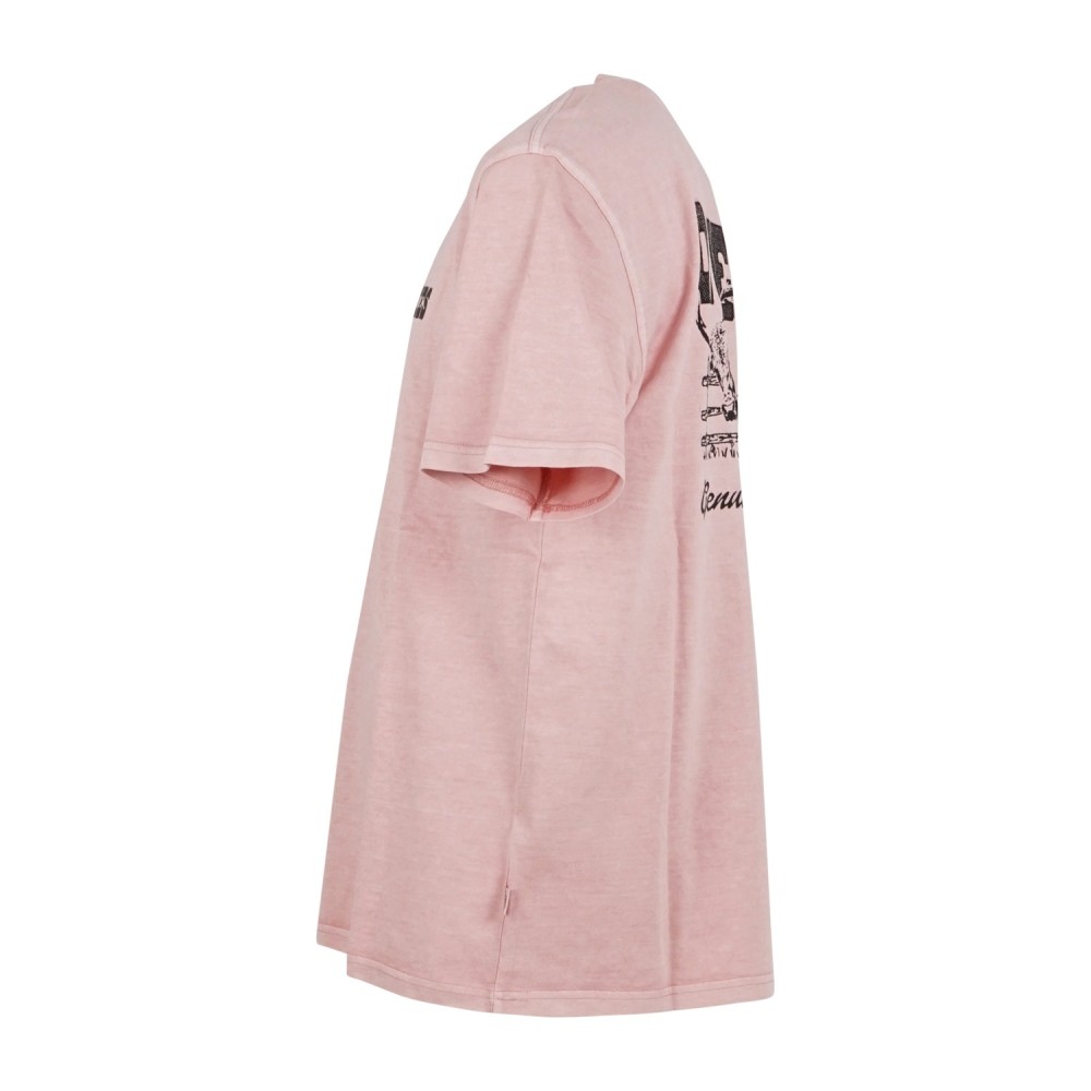 Dickies - T-shirt rosa Buchtell con stampa logo sul fronte e sul retro per uomo