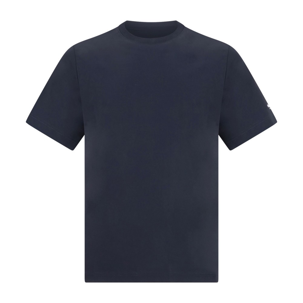 People of Shibuya - T-shirt blu manica corta in tessuto tecnico con stampa logo