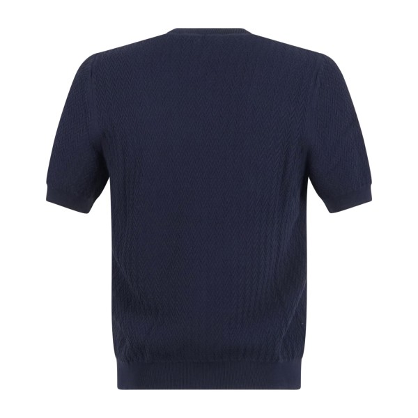Gran Sasso - T-shirt blu manica corta in cotone Fresh cotton per uomo |