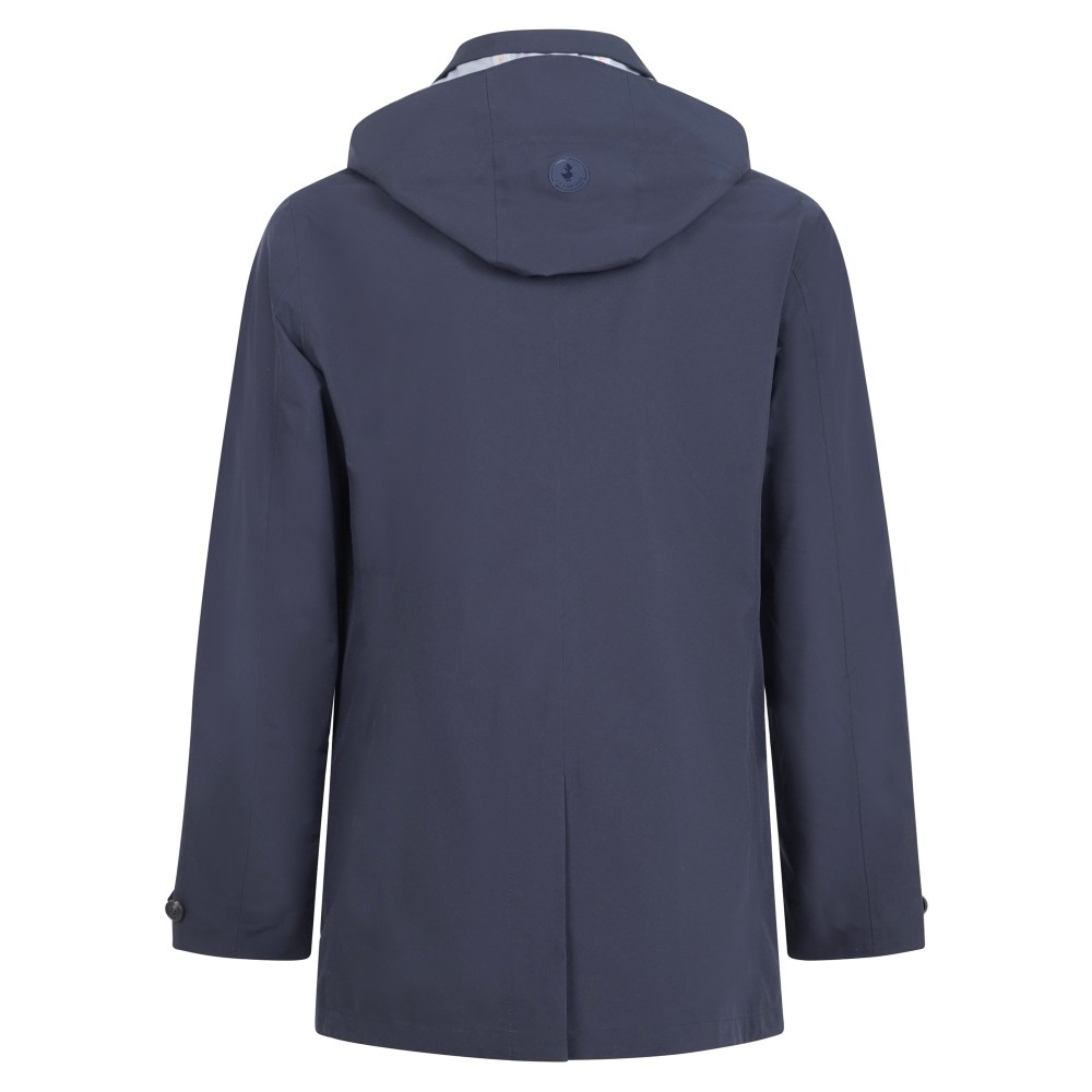 Save The Duck - Impermeabile blu Benjamin in tessuto tecnico con cappuccio
