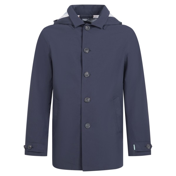 Save The Duck - Impermeabile blu Benjamin in tessuto tecnico con cappuccio