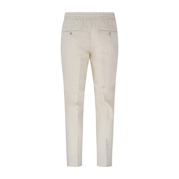 Barbati - Pantalone beige Berry in lino tasca a filo con elastico in vita e
