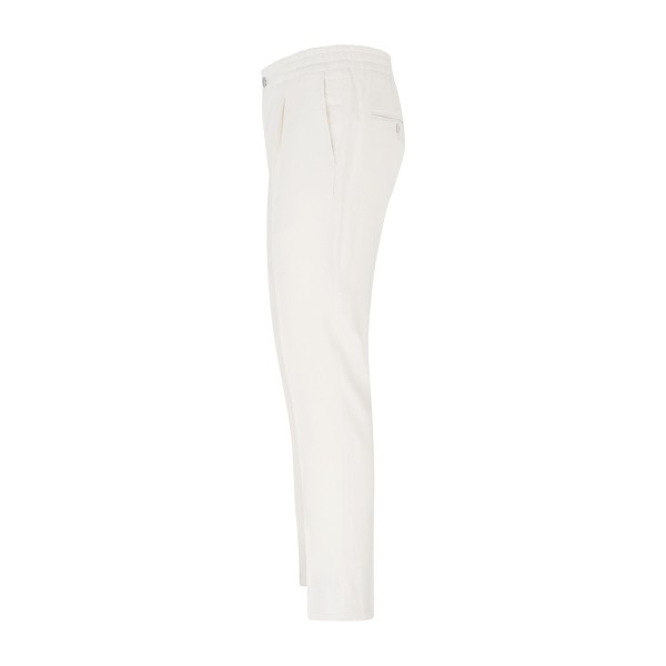 Barbati - Pantalone bianco Berry in lino tasca a filo con elastico in vita e