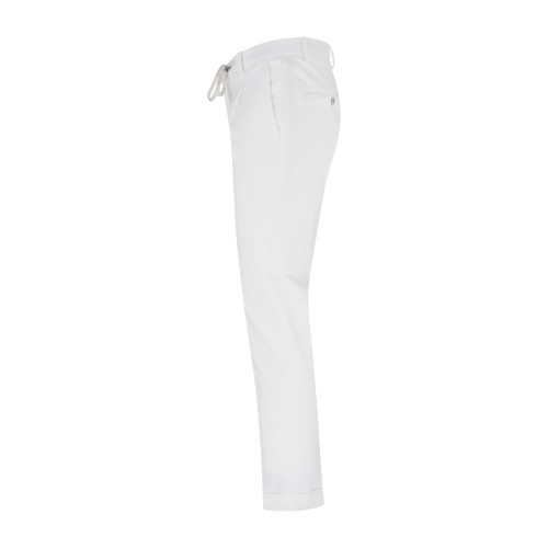 Barbati - Pantalone bianco Gregory in jersey con pence e coulisse per uomo | 2