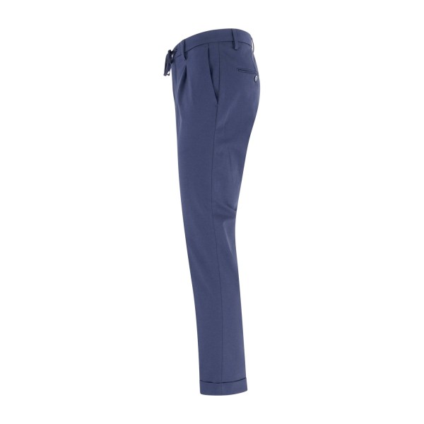 Barbati - Pantalone blu Gregory in jersey con pence e coulisse per uomo |
