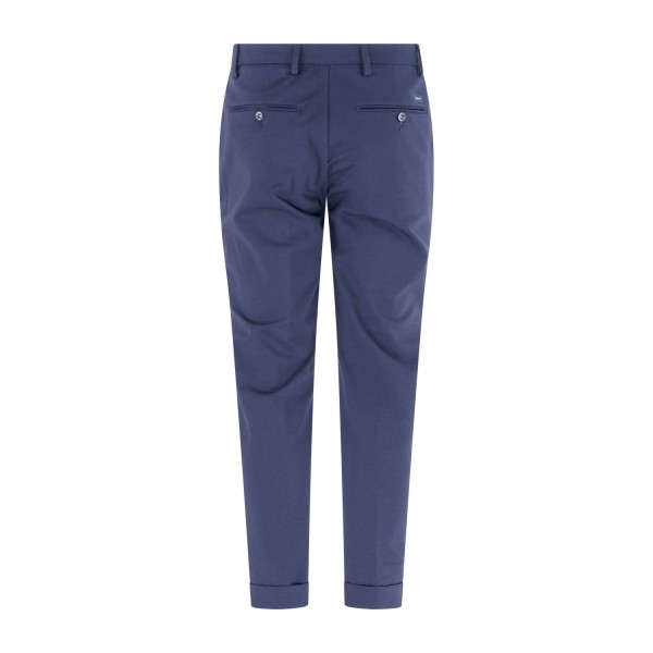 Barbati - Pantalone blu Gregory in jersey con pence e coulisse per uomo |