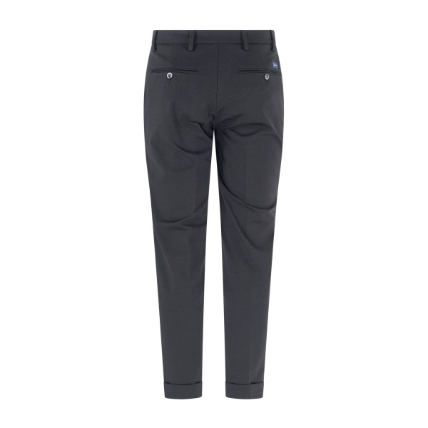 Barbati - Pantalone nero Gregory in jersey con pence e coulisse per uomo |