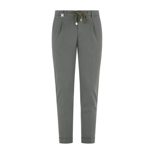 Barbati - Pantalone verde Gregory in jersey con pence e coulisse per uomo |