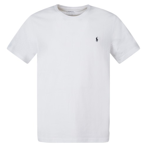 Polo Ralph Lauren - T-shirt bianca con logo ricamato sul petto per uomo |