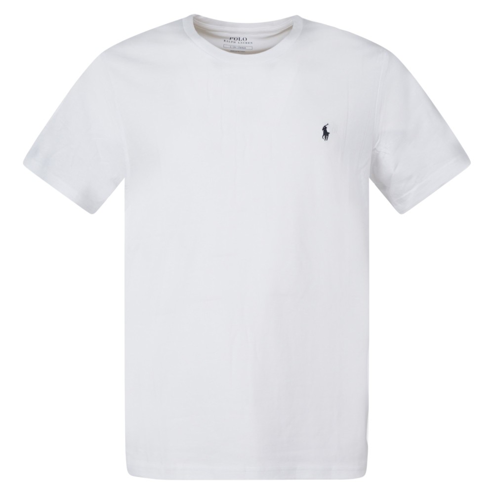 Polo Ralph Lauren - T-shirt bianca con logo ricamato sul petto per uomo |
