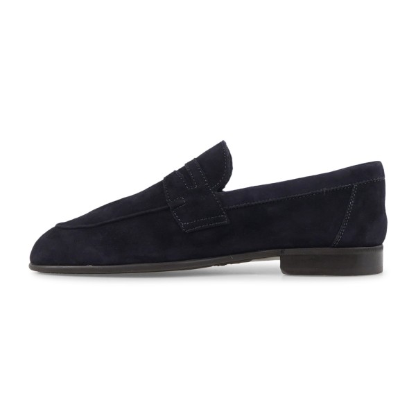 Enry Hobb's - Mocassino blu Amalfi navy in pelle scamosciata per uomo |