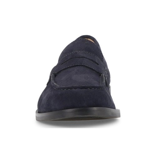 Enry Hobb's - Mocassino blu Cortina in pelle scamosciata con passante per uomo 2