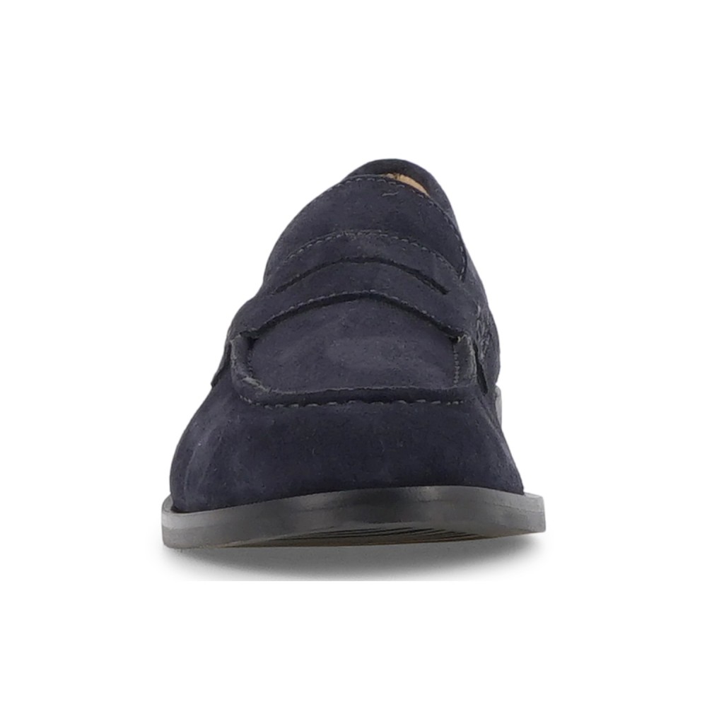 Enry Hobb's - Mocassino blu Cortina in pelle scamosciata con passante per uomo