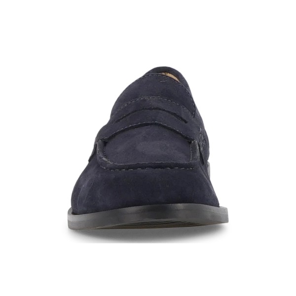 Enry Hobb's - Mocassino blu Cortina in pelle scamosciata con passante per uomo