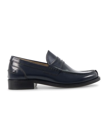 Enry Hobb's - Mocassino blu Gloss in pelle con passante per uomo | 14566-t-g04