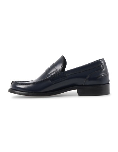 Enry Hobb's - Mocassino blu Gloss in pelle con passante per uomo | 14566-t-g04