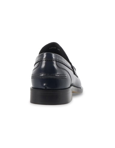Enry Hobb's - Mocassino blu Gloss in pelle con passante per uomo | 14566-t-g04