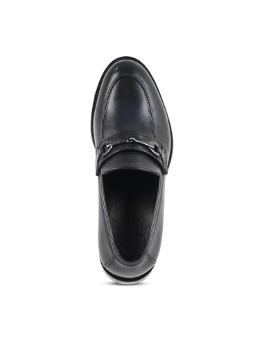 Morgillo - Mocassino blu in pelle con morsetto per uomo | 456/16m positano