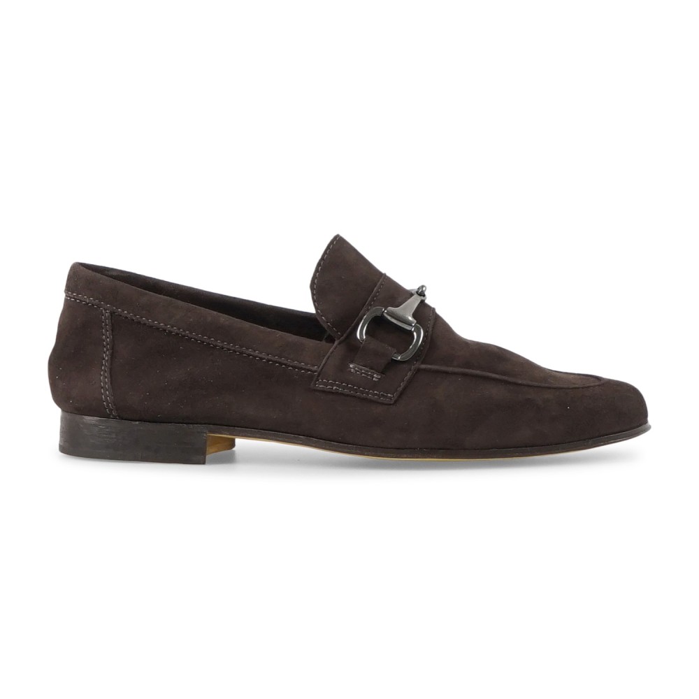Enry Hobb's - Mocassino marrone Amalfi T.M in pelle scamosciata con morsetto