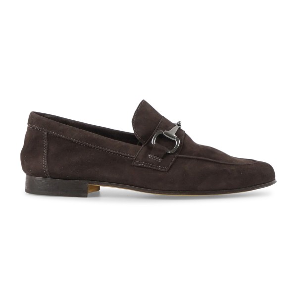Enry Hobb's - Mocassino marrone Amalfi T.M in pelle scamosciata con morsetto