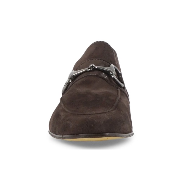 Enry Hobb's - Mocassino marrone Amalfi T.M in pelle scamosciata con morsetto