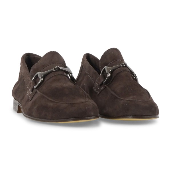 Enry Hobb's - Mocassino marrone Amalfi T.M in pelle scamosciata con morsetto