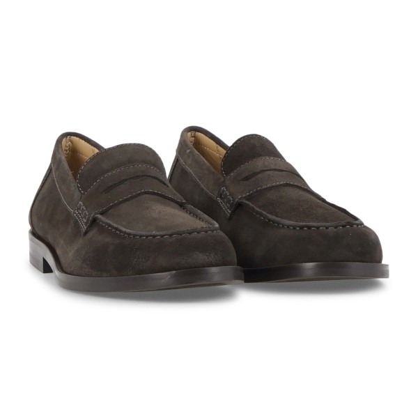Enry Hobb's - Mocassino marrone Cortina in pelle scamosciata con passante per