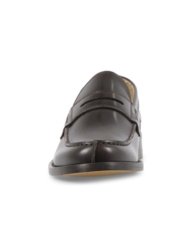Enry Hobb's - Mocassino marrone Gloss in pelle con passante per uomo |
