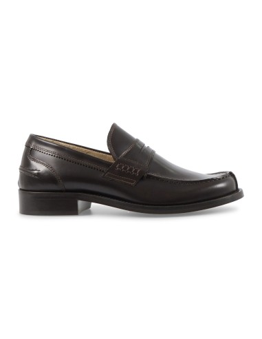 Enry Hobb's - Mocassino marrone Gloss in pelle con passante per uomo |