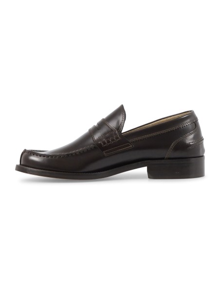 Enry Hobb's - Mocassino marrone Gloss in pelle con passante per uomo |
