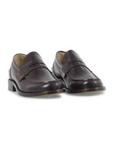 Enry Hobb's - Mocassino marrone Gloss in pelle con passante per uomo |