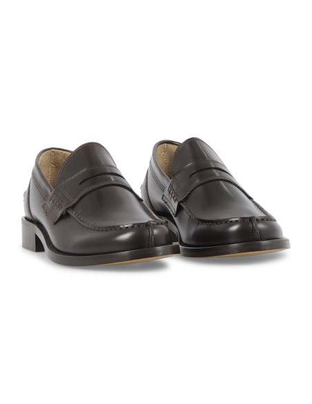 Enry Hobb's - Mocassino marrone Gloss in pelle con passante per uomo |