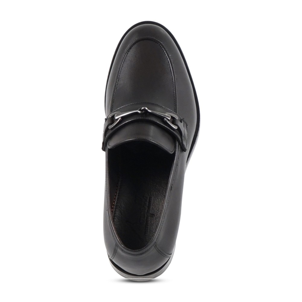 Morgillo - Mocassino marrone in pelle con morsetto per uomo | 456/16m positano