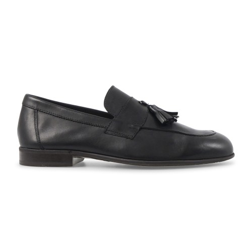 Enry Hobb's - Mocassino nero Alabama in pelle con nappine per uomo |