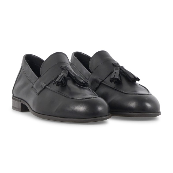 Enry Hobb's - Mocassino nero Alabama in pelle con nappine per uomo |