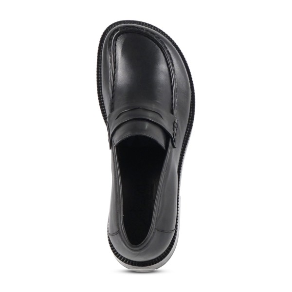 Morgillo - Mocassino nero in pelle con punta larga e passante per uomo | 911/03