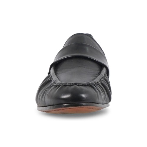 Morgillo - Mocassino nero in pelle stropicciata con passante per uomo | 698/12 2