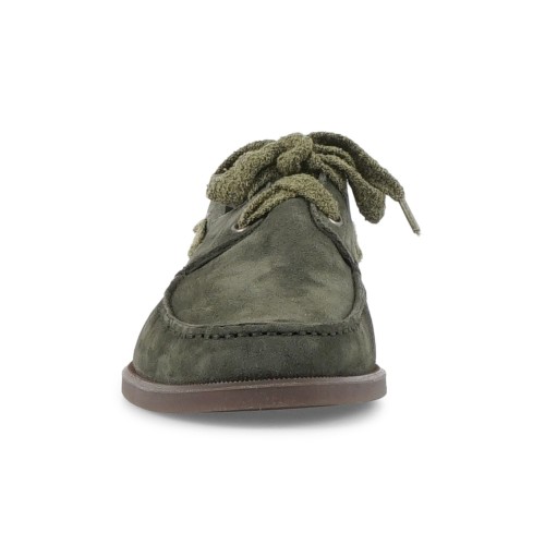 Enry Hobb's - Mocassino verde Amalfi in pelle scamosciata con lacci grezzi per 2