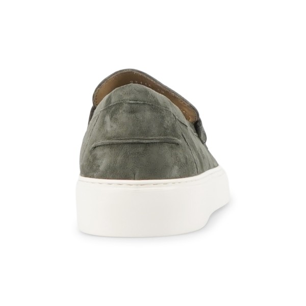 Enry Hobb's - Mocassino verde Amalfi in pelle scamosciata con suola platform