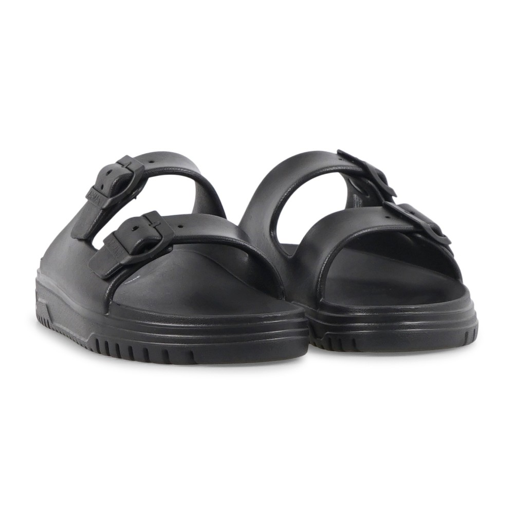 Armani Exchange - Sandali neri in gomma con doppia fibbia per uomo | xup015