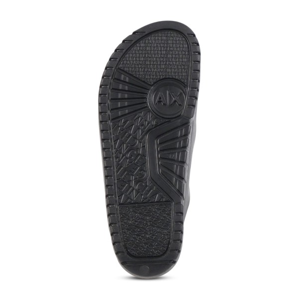 Armani Exchange - Sandali neri in gomma con doppia fibbia per uomo | xup015