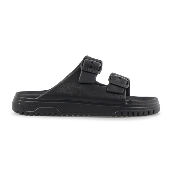 Armani Exchange - Sandali neri in gomma con doppia fibbia per uomo | xup015