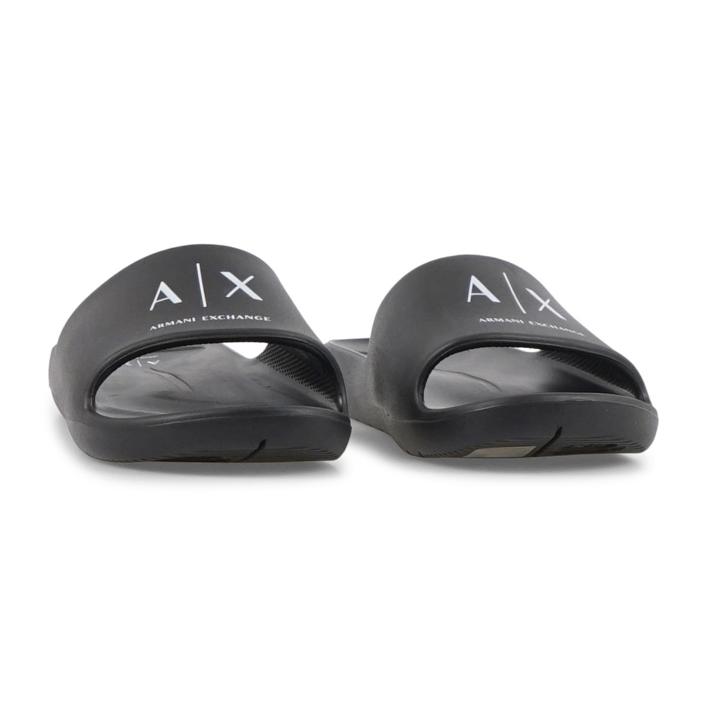 Armani Exchange - Sandali neri in gomma con logo centrale per uomo | xm00274